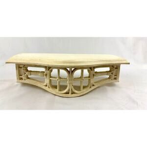 Vintage 15" Homco Wall Shelf - Off-White Bamboo Style Plastic 1986 #3067